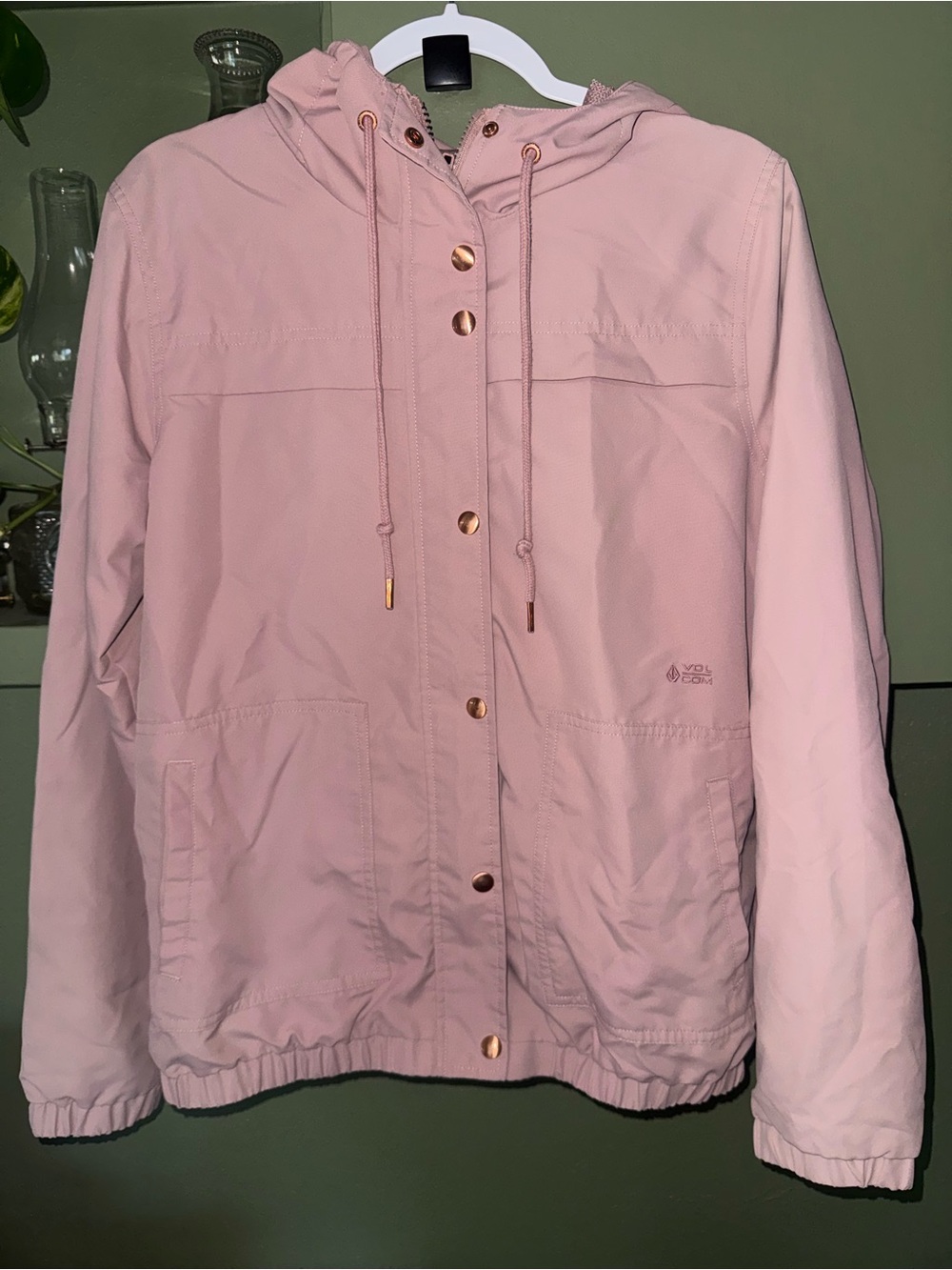 Volcom Women’s Rain Resistant Pink Utility Jacket Size M